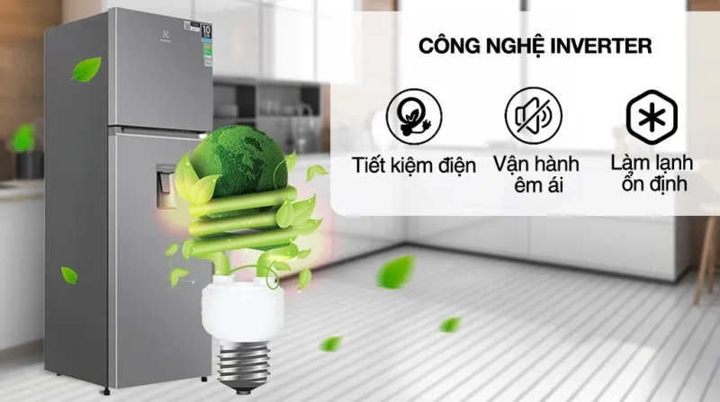 TỦ LẠNH ELECTROLUX NGĂN ĐÁ TRÊN 341 LÍT ETB3740K-A INVERTER ULTIMATETASTE 300 CÓ NGĂN ĐÔNG MỀM - BẠC - tu lanh electrolux inverter 341 lit etb3740k a638013572284462990
