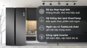 TỦ LẠNH SIDE BY SIDE ELECTROLUX 624 LÍT ESE6600A-AVN INVERTER ULTIMATETASTE 700 MÀU BẠC - tu lanh inverter ese6600a avn 624lit638030024789070474