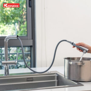 VÒI RỬA BÁT DÂY RÚT KONOX STREAM CHROME - 1