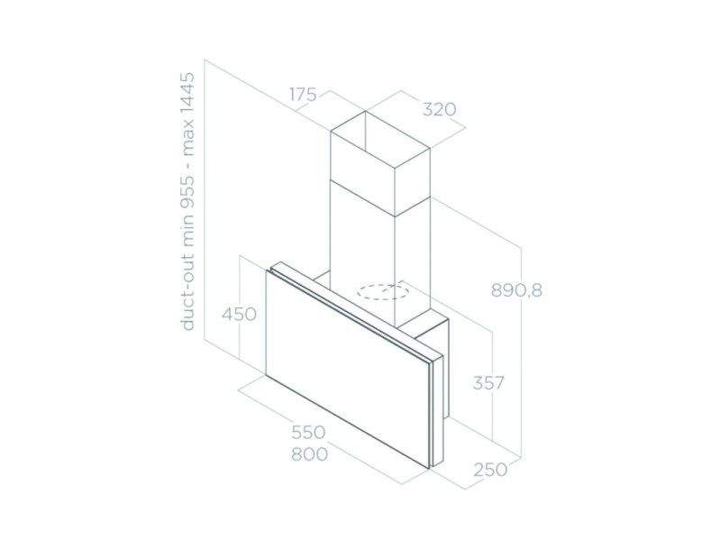 MÁY HÚT MÙI ÁP TƯỜNG ELICA PLAT WH/F/55
