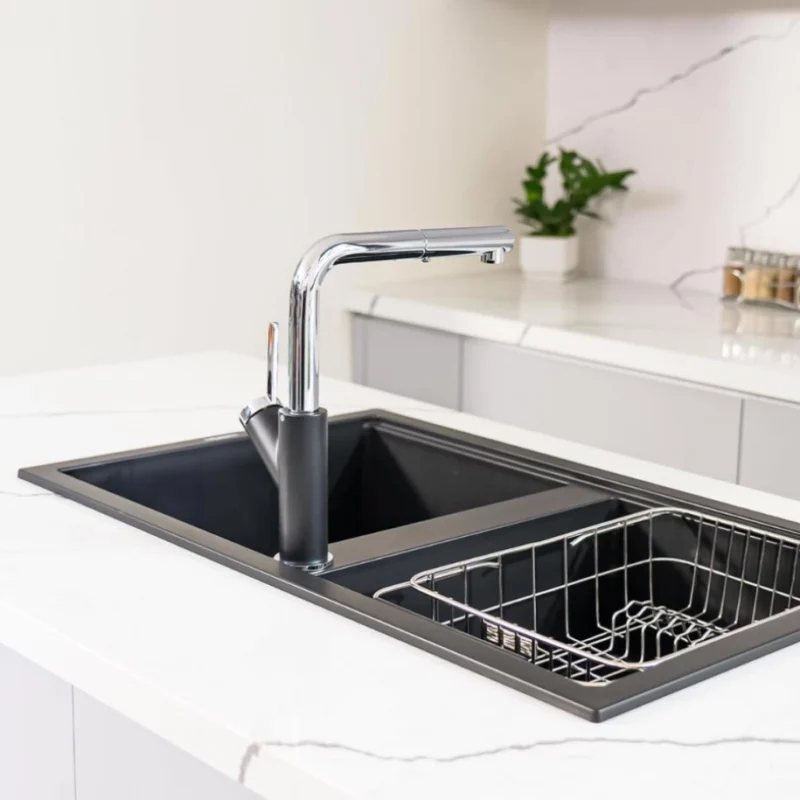 VÒI RỬA BÁT DÂY RÚT KONOX ARTAN BLACK - 100 2 05QdZDXR8E