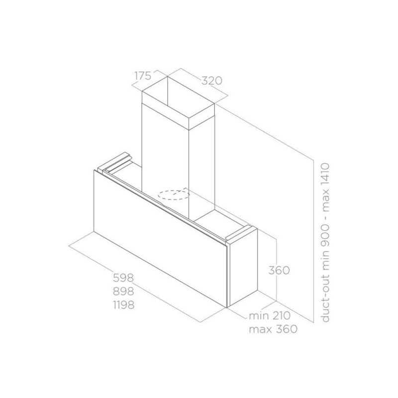MÁY HÚT MÙI ÁP TƯỜNG ELICA RULES BL/F/90 - 15532 kich thuoc may hut mui ap tuong elica rules blf90 prf0163751