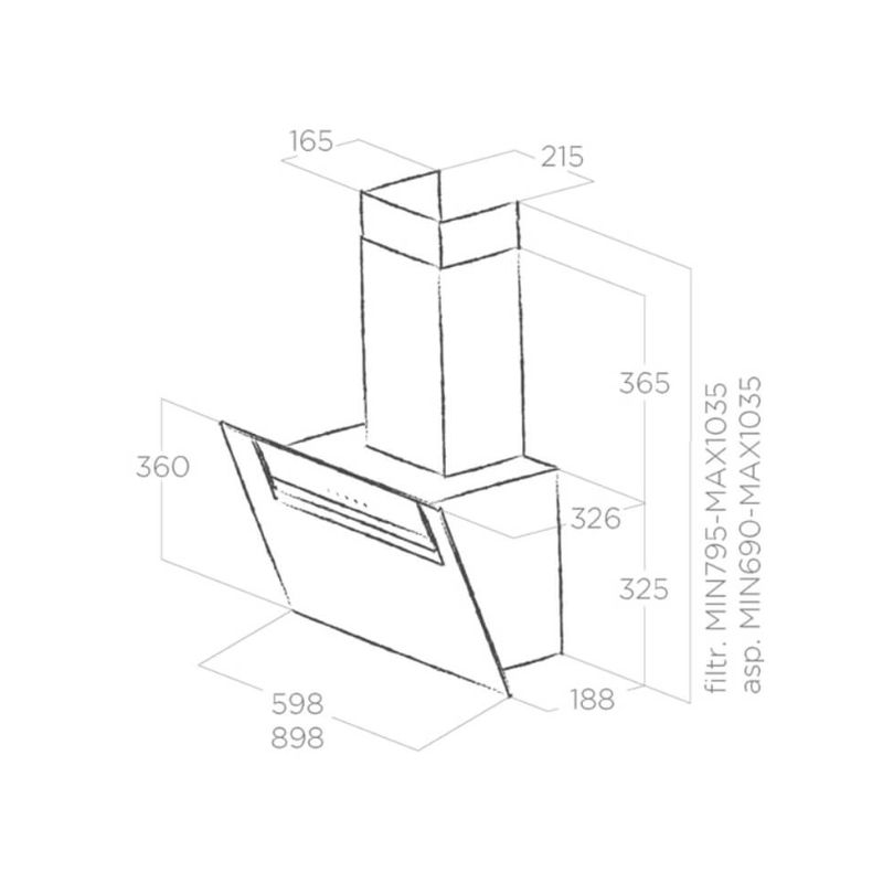 MÁY HÚT MÙI ÁP TƯỜNG ELICA SHEEN-S BL/A/90
