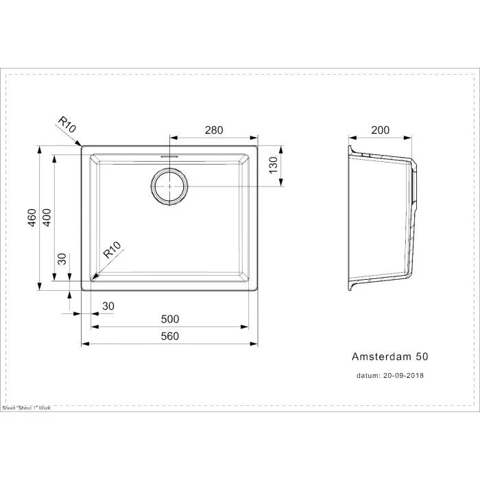 CHẬU RỬA BÁT ĐÁ 1 HỘC REGINOX AMSTERDAM 50 XÁM HMH.R30851 - 18