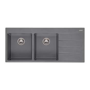 CHẬU RỬA BÁT ĐÁ 2 HỘC 1 BÀN REGINOX BREDA 30 XÁM HMH.R33760 - 25 1