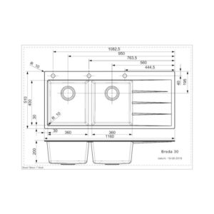 CHẬU RỬA BÁT ĐÁ 2 HỘC 1 BÀN REGINOX BREDA 30 XÁM HMH.R33760 - 26