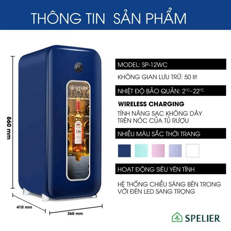 THÔNG SỐ KỸ THUẬT TỦ RƯỢU VANG SPELIER SP 12WC