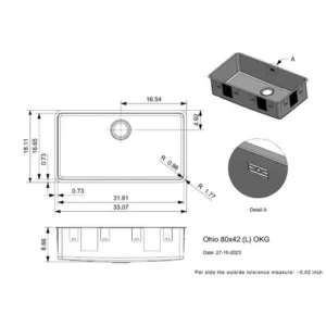 CHẬU RỬA BÁT 1 HỐ REGINOX OHIO 80 42 INOX BÓNG HMH.R15766 - 9