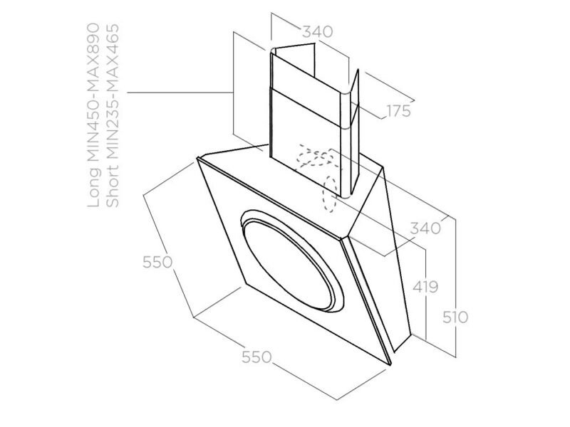 MÁY HÚT MÙI ÁP TƯỜNG ELICA MINI OM WH/F/55