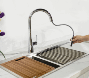 VÒI RỬA BÁT DÂY RÚT KONOX CURVA CHROME - G