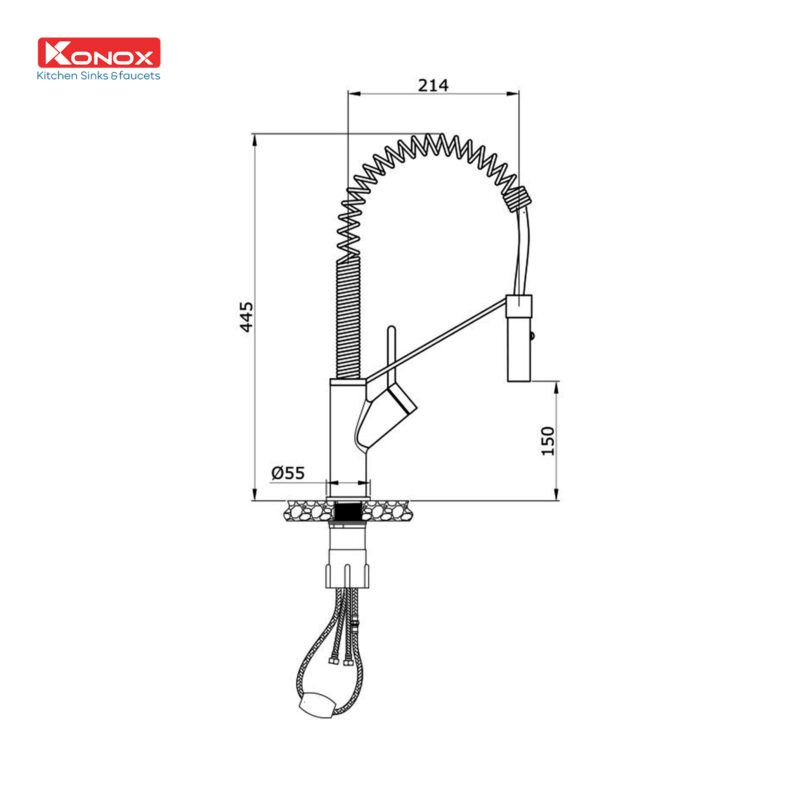 VÒI RỬA BÁT DÂY RÚT KONOX GUSTA - Gusta ban ve 1