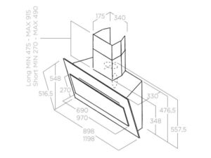 MÁY HÚT MÙI ÁP TƯỜNG ELICA VERTIGO WH/F/90 - May hut mui ELICA VERTIGO