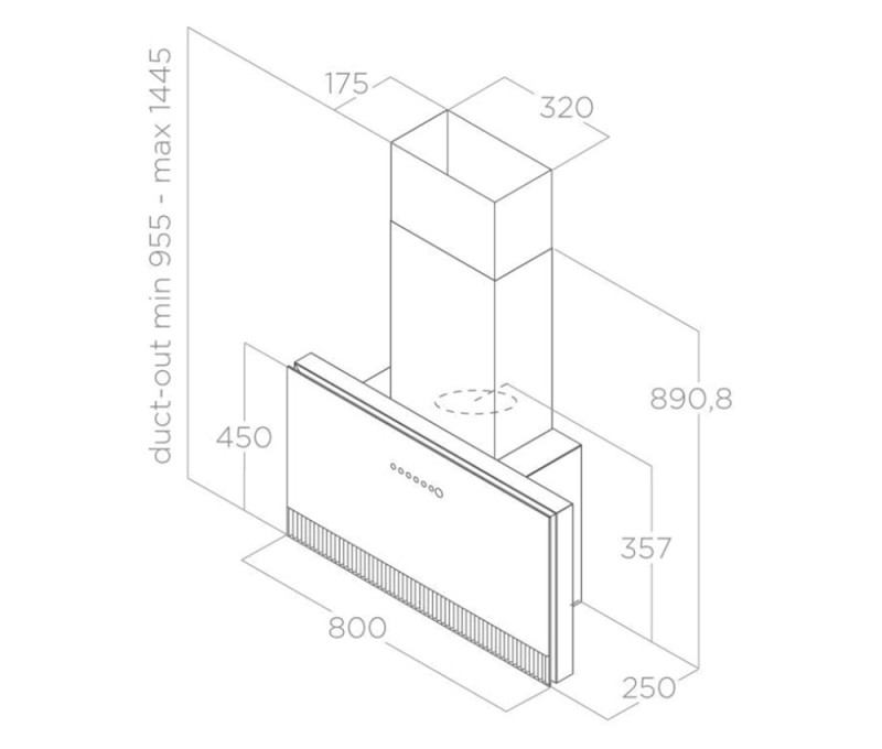 MÁY HÚT MÙI ÁP TƯỜNG ELICA SUPER PLAT BL/F/80