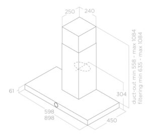 MÁY HÚT MÙI ÁP TƯỜNG ELICA LOL IX/A/90 - SP Lol technology