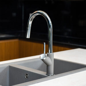 VÒI RỬA BÁT DÂY RÚT KONOX PONTE GREY - Voi nuoc nong lanh Konox Ponte Grey 1