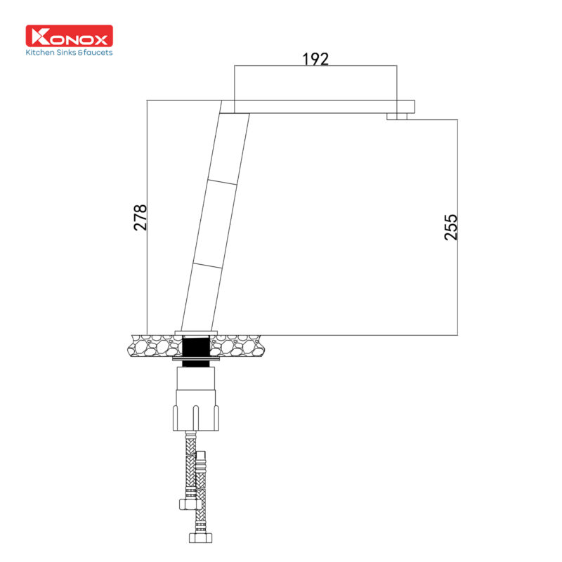 VÒI RỬA BÁT NÓNG LẠNH KONOX KN1209 - Voi rua bat KN1209 ban ve