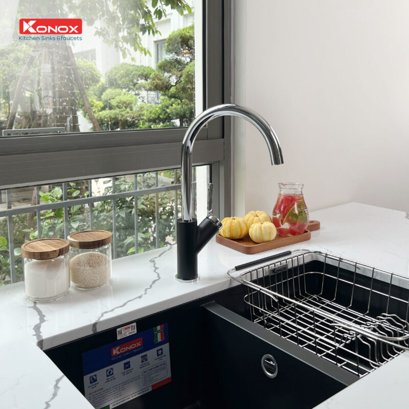 VÒI RỬA BÁT KONOX MODO BLACK - Voi rua bat Modo Black