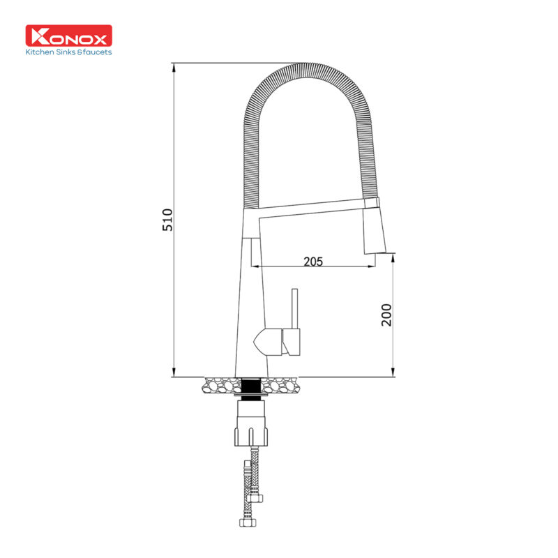 VÒI RỬA BÁT THÂN MỀM KONOX KN1909 - Voi rua bat than mem KN1909 Ban ve