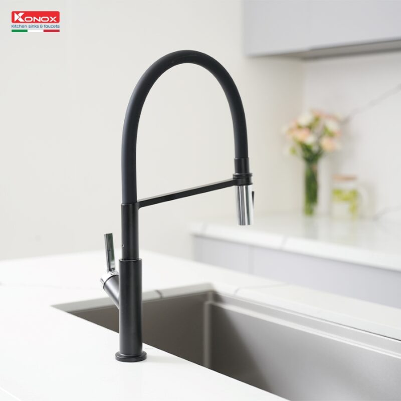 VÒI RỬA BÁT THÂN MỀM KONOX TEMA BLACK - Voi rua bat than mem Tema Black 2