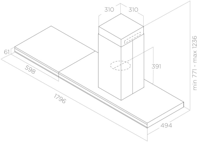 MÁY HÚT MÙI ĐẢO BẾP ELICA ELEMENT BLMAT/A/120
