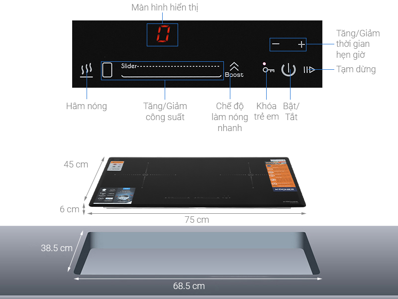 BẾP TỪ ĐÔI KOCHER DI-806GE02 - kocher di 806ge02 note