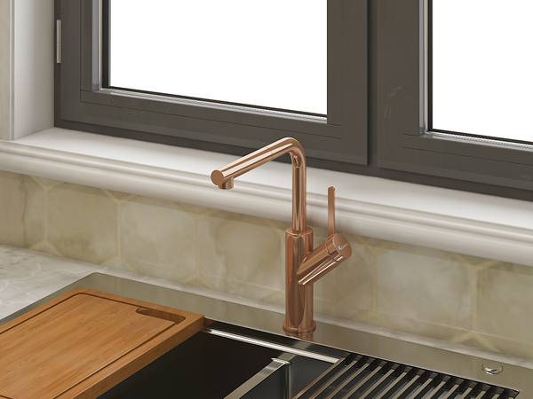 VÒI RỬA BÁT DÂY RÚT KONOX ARTAN ROSE GOLD - lap dat voi rua bat rut day konox artan rose gold