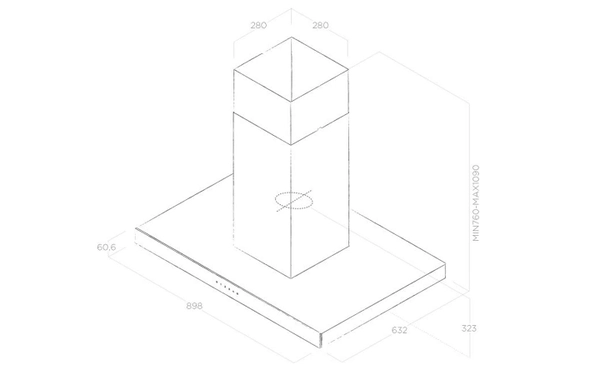 MÁY HÚT MÙI ĐẢO BẾP ELICA JOY ISLAND BLIX/A/90 - nh ky thuat may hut mui elica joy island