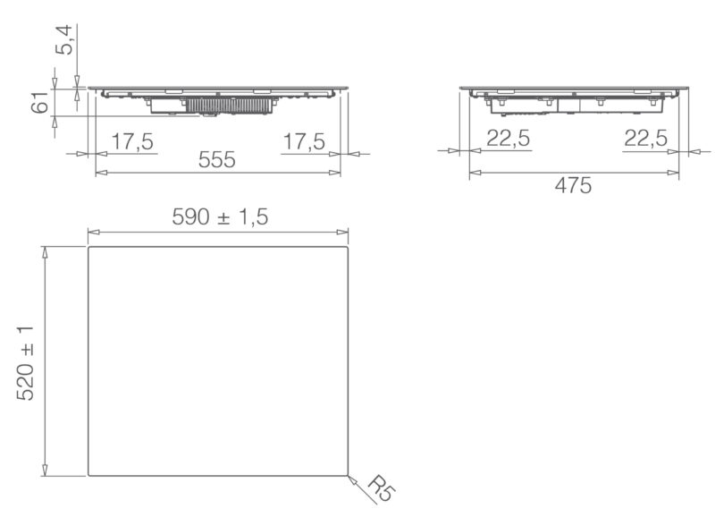 BẾP TỪ ELICA 4 VÙNG NẤU PRIMIS 604 PLUS BL - primis 604 plus size scaled 1