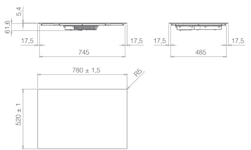 BẾP TỪ ELICA 4 VÙNG NẤU PRIMIS 804 PLUS BL - primis 804 plus size scaled 1