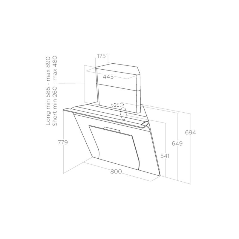 MÁY HÚT MÙI ÁP TƯỜNG ELICA SINFONIA BL/F/80