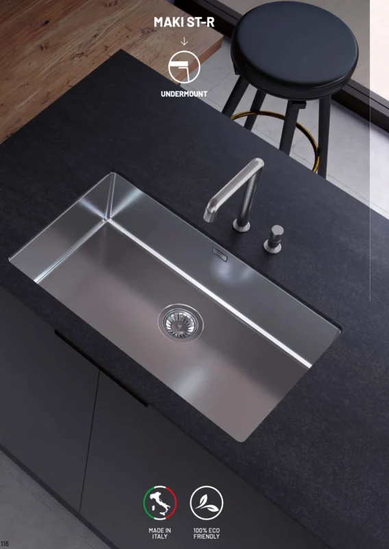 CHẬU RỬA ĐƠN ELICA MAKI ST-R PLADOS SL7400 SATIN FINISH - sl7400 demo copy