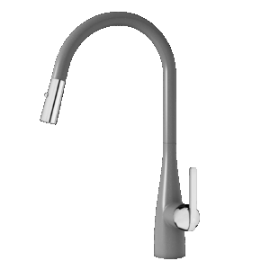 VÒI RỬA BÁT DÂY RÚT KONOX CURVA GREY