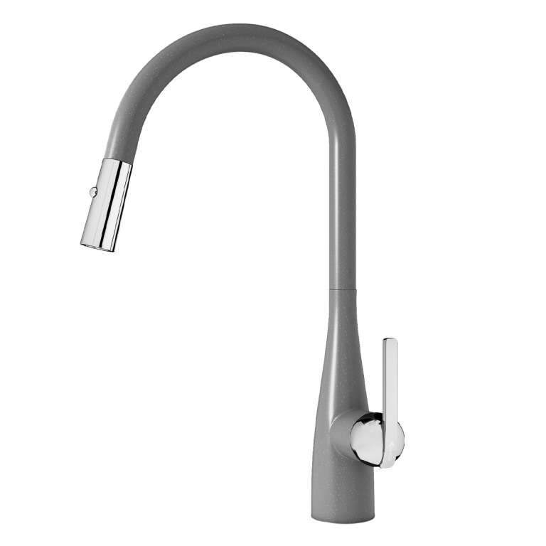 VÒI RỬA BÁT DÂY RÚT KONOX CURVA GREY