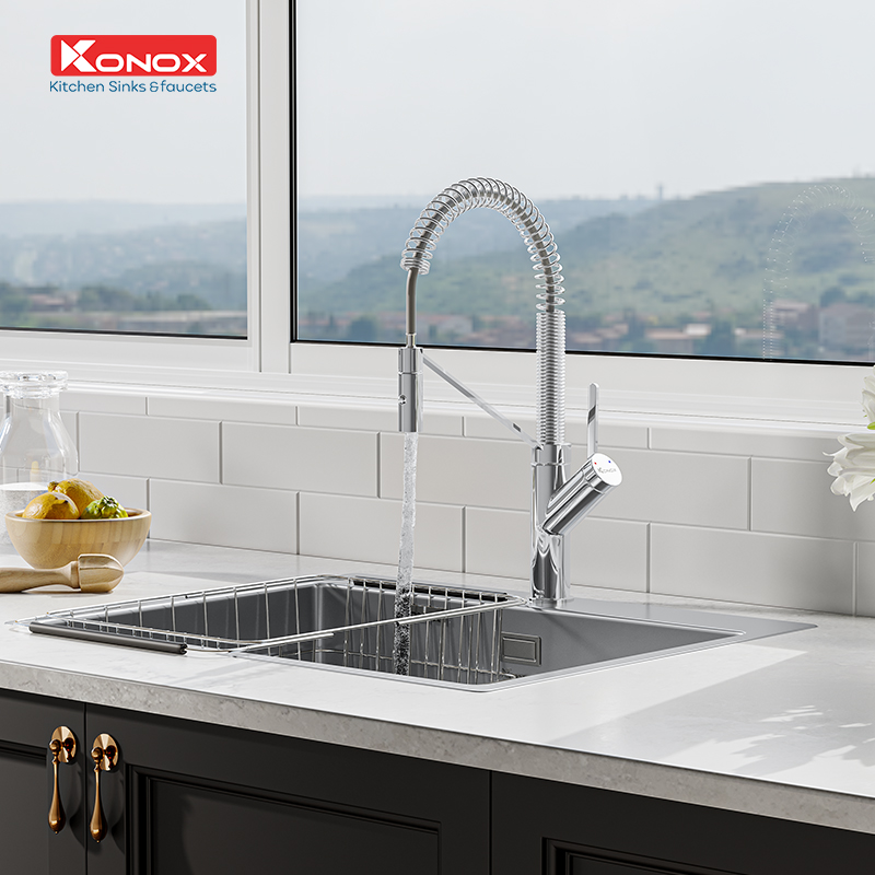 VÒI RỬA BÁT DÂY RÚT KONOX GUSTA - voi rua bat day rut Gusta