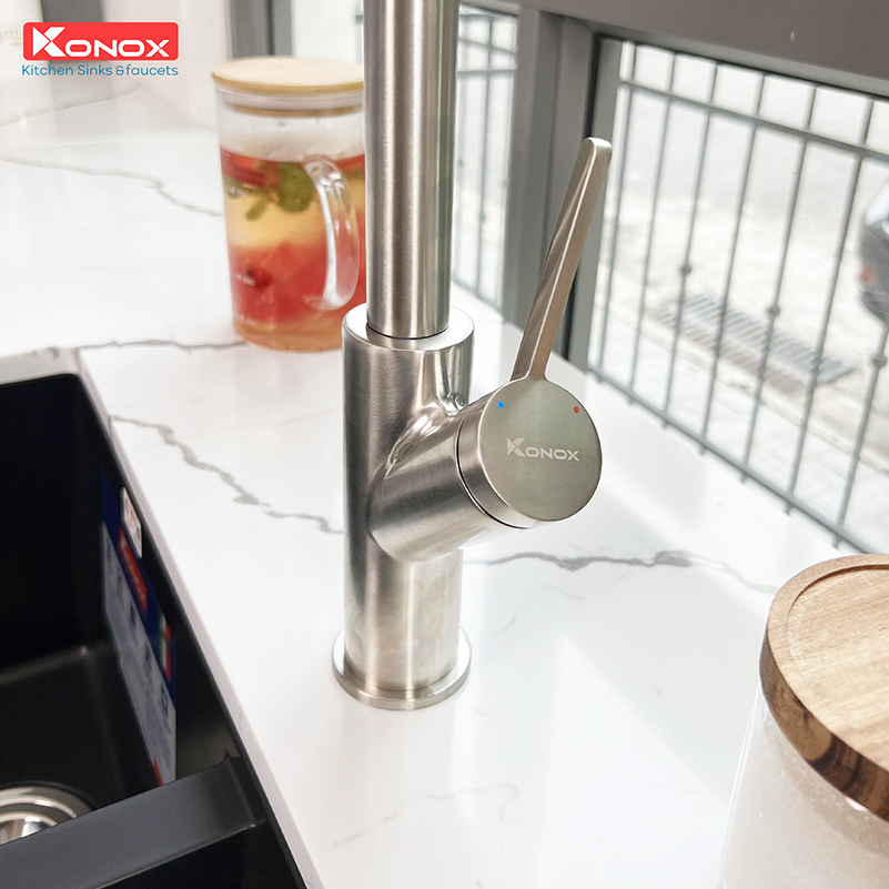 VÒI RỬA BÁT DÂY RÚT KONOX PONTE NICKEL - voi rua bat day rut Konox Alto Nickel 3