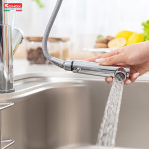 VÒI RỬA BÁT DÂY RÚT KONOX ARTAN CHROME - voi rua bat day rut Konox Artan chrome 4