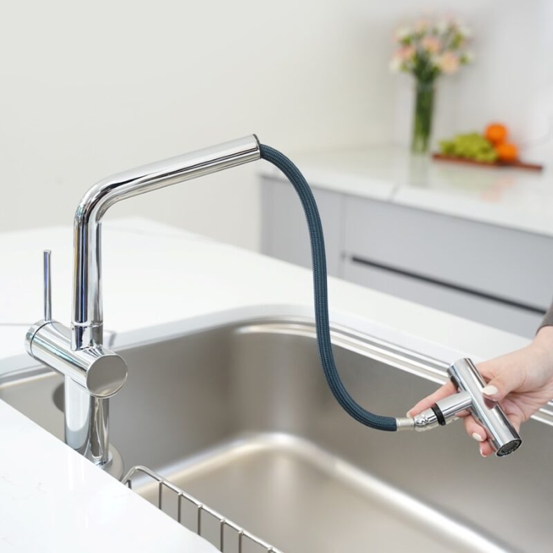 VÒI RỬA BÁT DÂY RÚT KONOX VOLTA CHROME - voi rua bat day rut Konox Volta chrome 8