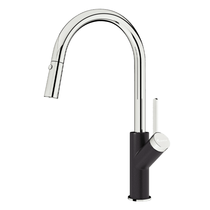 VÒI RỬA BÁT DÂY RÚT KONOX PONTE BLACK