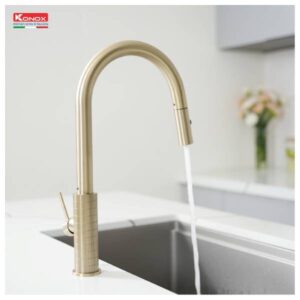 VÒI RỬA BÁT DÂY RÚT KONOX VENICE GOLD - voi rua bat day rut konox venice gold 31706357545