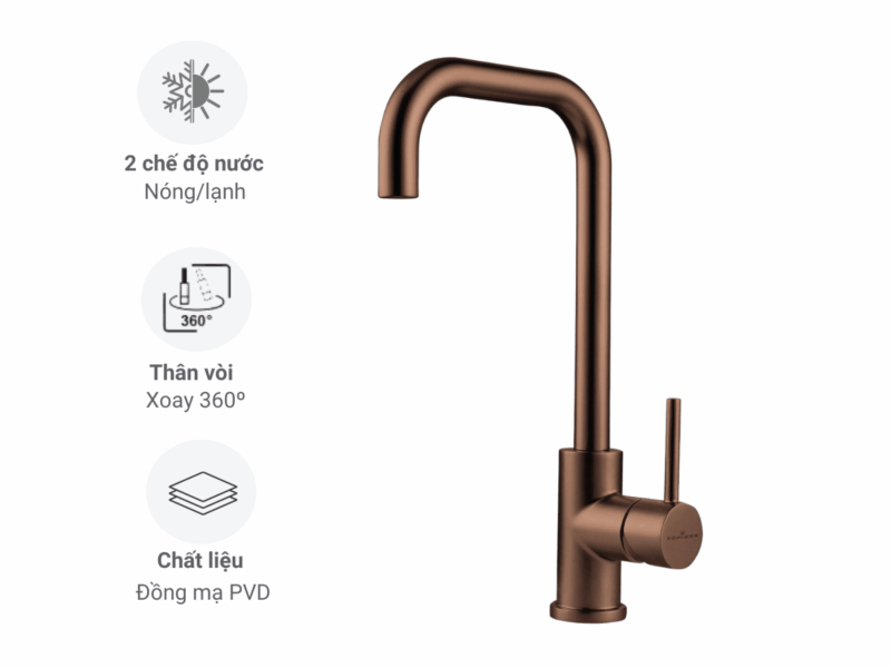 VÒI RỬA BÁT REGINOX CRYSTAL ĐỒNG PVD HMH.R30523 - 14