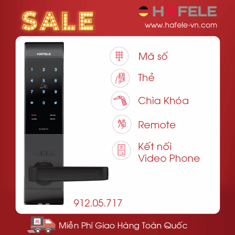 KHÓA ĐIỆN TỬ THÂN LỚN EL7500-TC HAFELE 912.05.717