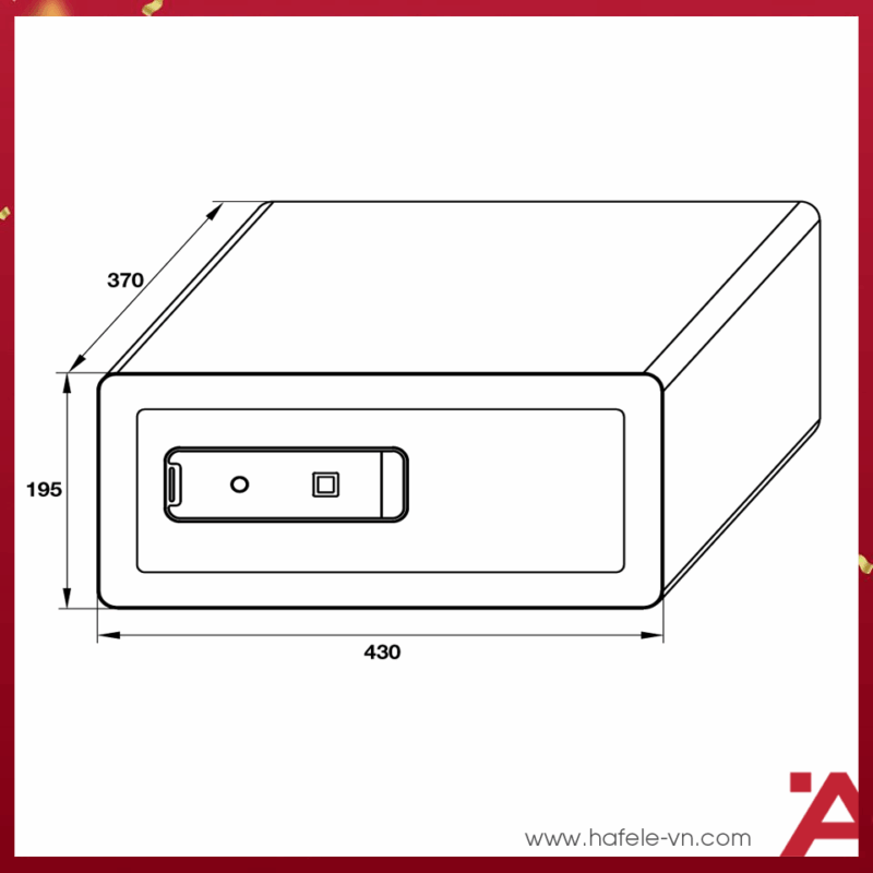 KÍCH THƯỚC KÉT SẮT VÂN TAY SB-900 HAFELE 836.28.390