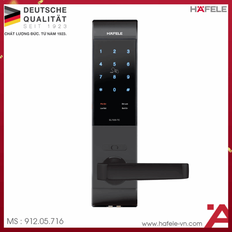 KHÓA ĐIỆN TỬ THÂN NHỎ HAFELE EL7500-TC MÀU XÁM 912.05.716 - 1728197690 anh khoa dien tu hafele 912 05 716