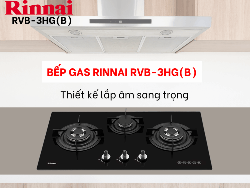 BẾP GA ÂM RINNAI RVB-3HG(B) - bep gas am rinnai rvb 3hgb 1