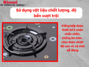BẾP GA ĐỂ BÀN RINNAI RV-615SLIM(GL-BUBBLE) - bep gas rinnai rv 615slim gl bubble 1