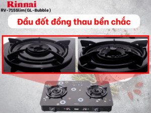 BẾP GA ĐỂ BÀN RINNAI RV-715SLIM (GL-BUBBLE) - bep gas rinnai rv 715slimgl bubble 5