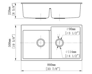 CHẬU RỬA CHÉN ĐÁ NHÂN TẠO 2 HỘC CREAVE G-T8650F - thiet ke dat noi cua chau rua chen da creave G T8650G