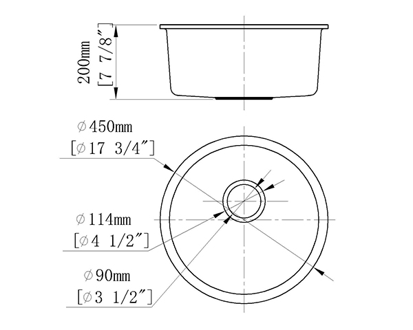 CHẬU RỬA CHÉN ĐÁ NHÂN TẠO TRÒN ÂM BÀN ĐÁ CREAVE G-U0045C