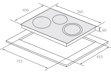 KÍCH THƯỚC BẾP ĐIỆN TỪ 3 LÒ EUROSUN EU-TE882G