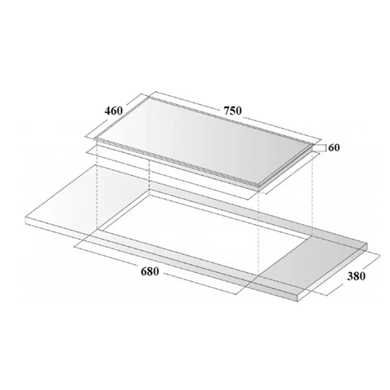 KÍCH THƯỚC BẾP TỪ 2 LÒ EUROSUN EU-T898G
